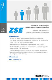 Zeitschrift für Soziologie der Erziehung und Sozialisation 1/2024